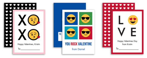 Emoji Valentine's Day Exchange Cards