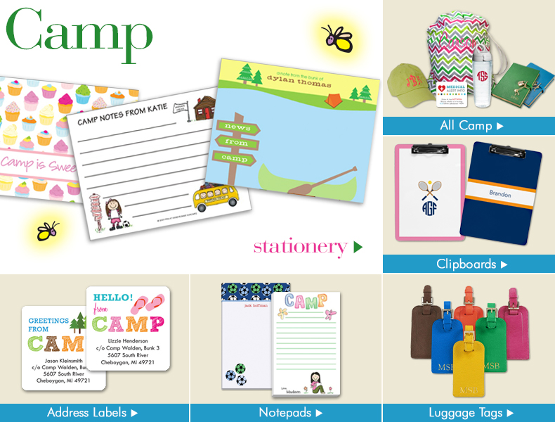 personalized Camp Gifts, Summer Camp Gifts The Stationery Studio