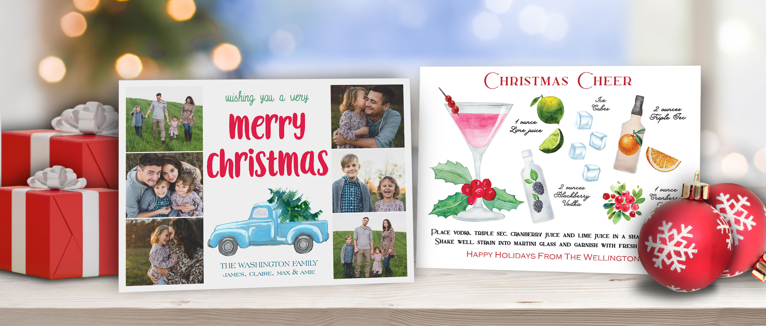 Personalised Photo Merry Christmas Cards or Thank You Cards With Free Envelopes