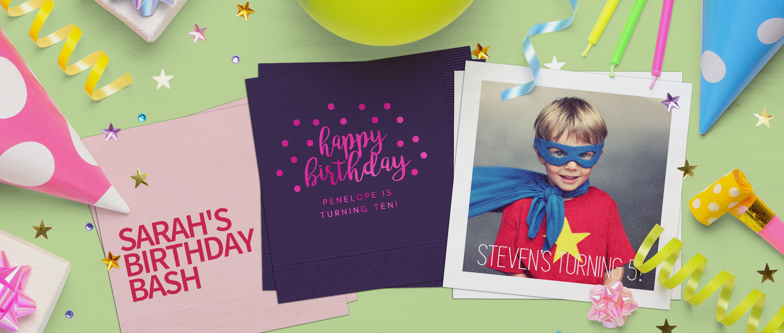 Personalized Birthday Napkins, Birthday Party Napkins The Stationery