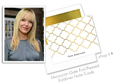 Tara Swennen - Moroccan Gate Foil-Pressed Foldover Note Cards with Lined Envelopes