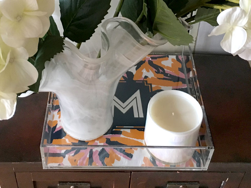 Fireworks Square Lucite Tray