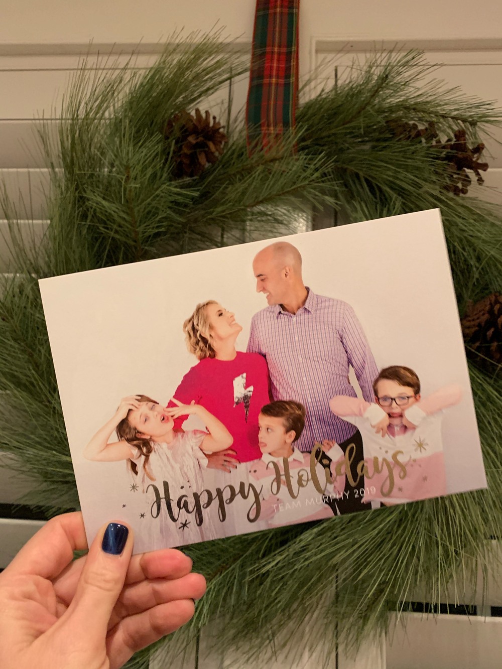 Happy Holidays Starburst Gold Foil Holiday Photo Cards
