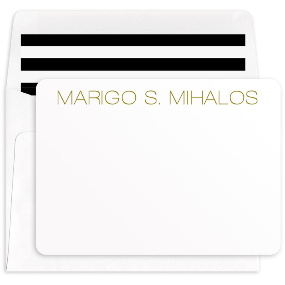 Modern Large Name Flat Note Cards