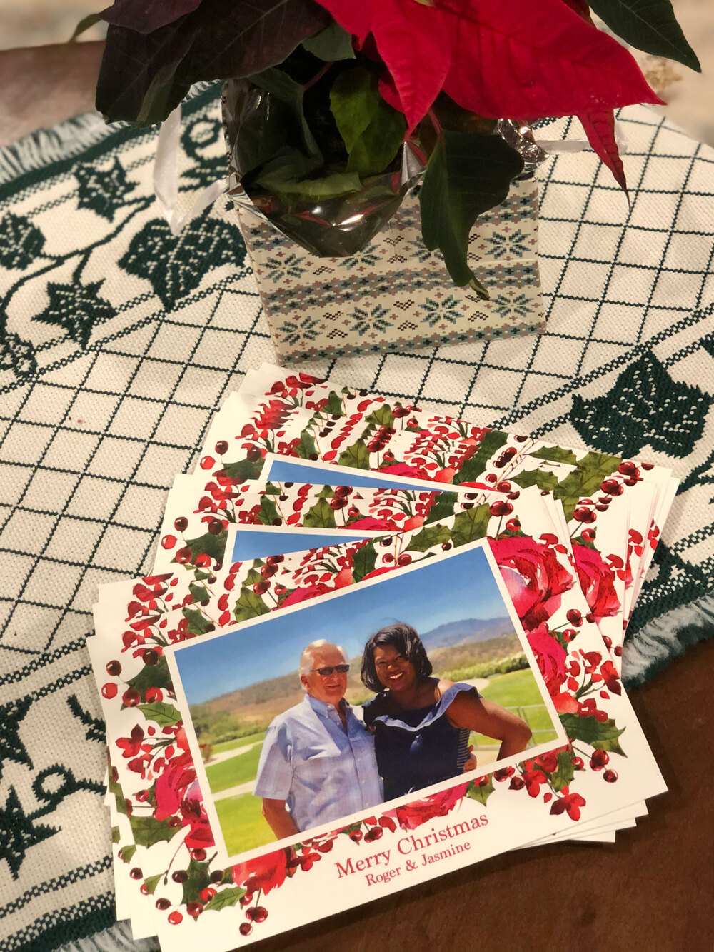 Holiday Bouquet Border Photo Cards